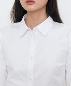 MUSINSA STANDARD WOMAN MUSINSA STANDARD WOMAN Women's Slim Fit Crop Shirt (White)