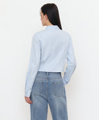 MUSINSA STANDARD WOMAN MUSINSA STANDARD WOMAN Slim Fit Crop Shirt (Sky Blue)