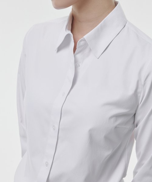 MUSINSA STANDARD WOMAN MUSINSA STANDARD WOMAN Slim Fit Shirt (White)