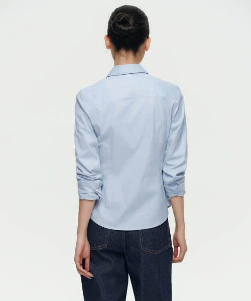 MUSINSA STANDARD WOMAN MUSINSA STANDARD WOMAN Slim Fit Shirt (Sky Blue)