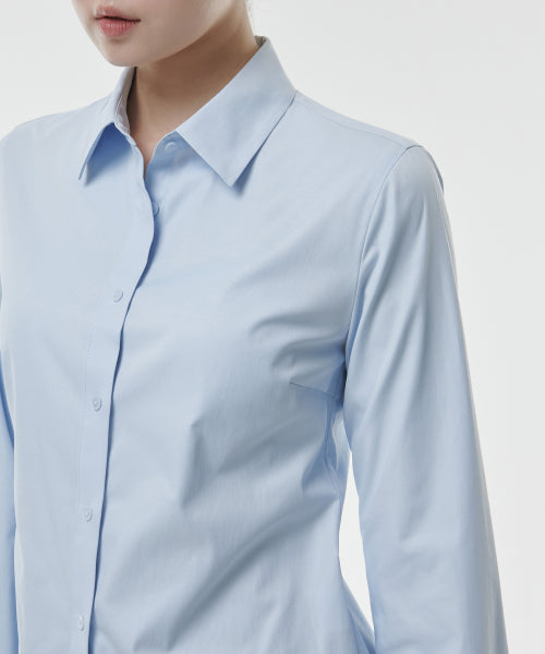 MUSINSA STANDARD WOMAN MUSINSA STANDARD WOMAN Slim Fit Shirt (Sky Blue)
