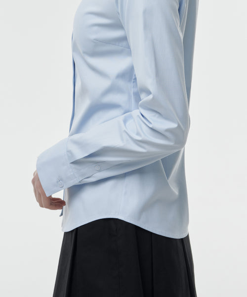 MUSINSA STANDARD WOMAN MUSINSA STANDARD WOMAN Slim Fit Shirt (Sky Blue)