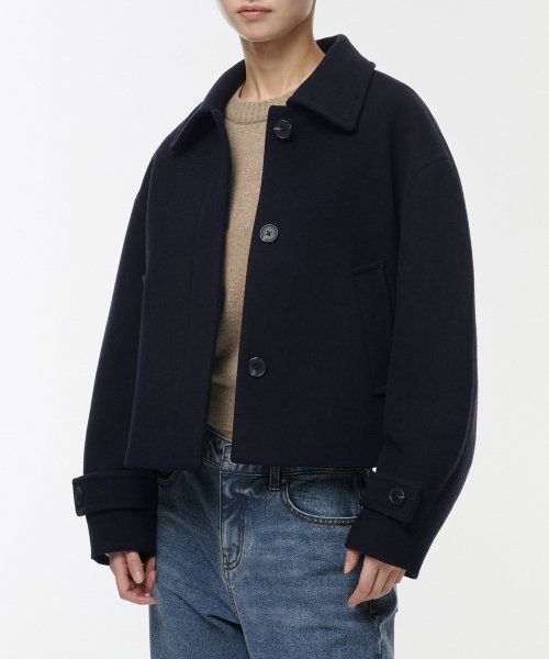 MUSINSA STANDARD WOMAN MUSINSA STANDARD WOMAN Coat Short Mac [Navy]