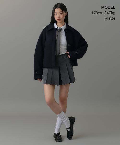 MUSINSA STANDARD WOMAN MUSINSA STANDARD WOMAN Coat Short Mac [Navy]