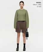 MUSINSA STANDARD WOMAN MUSINSA STANDARD WOMAN Women's One Tuck Wide Corduroy Shorts [Khaki Brown]