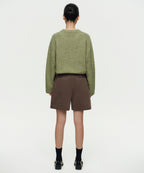 MUSINSA STANDARD WOMAN MUSINSA STANDARD WOMAN Women's One Tuck Wide Corduroy Shorts [Khaki Brown]