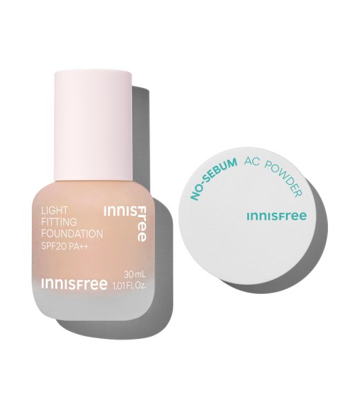 innisfree Innisfree Light Fitting Foundation 30mL + No Sebum AC Powder 5g