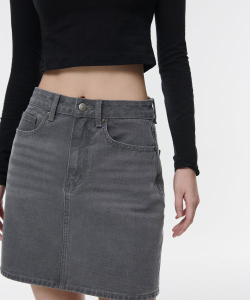 MUSINSA STANDARD WOMAN MUSINSA STANDARD WOMAN Denim Mini Skirt Gray