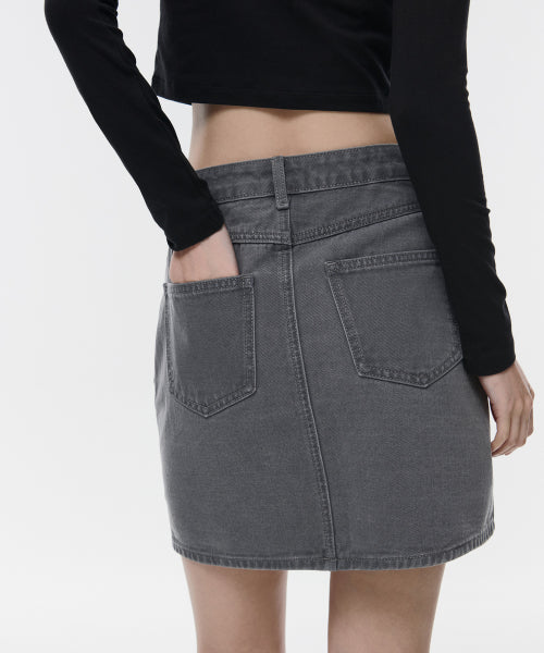 MUSINSA STANDARD WOMAN MUSINSA STANDARD WOMAN Denim Mini Skirt Gray
