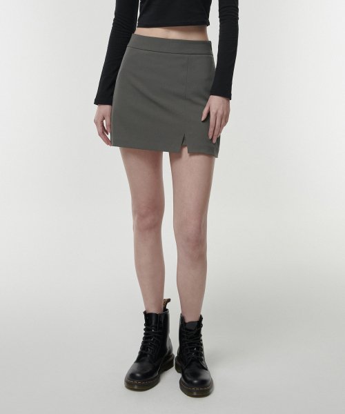 MUSINSA STANDARD WOMAN MUSINSA STANDARD WOMAN Women's Slit Mini Skirt Light Khaki