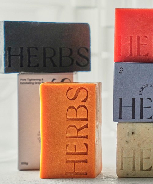 HERBS SEOUL [Pouch gift] No Sebum Shampoo Bar Oil-free Brick Bar (mildly acidic, non-irritating) for oily hair & 2 pack dual set 200g