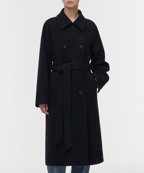 MUSINSA STANDARD WOMAN MUSINSA STANDARD WOMAN Coat Women's Cashmere Blend Trench Coat [Black]