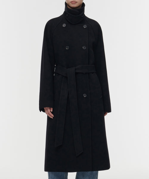 MUSINSA STANDARD WOMAN MUSINSA STANDARD WOMAN Coat Women's Cashmere Blend Trench Coat [Black]