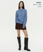 MUSINSA STANDARD WOMAN MUSINSA STANDARD WOMAN Women's Bookle Relaxed Crew Neck Knit [Sky Blue]