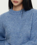 MUSINSA STANDARD WOMAN MUSINSA STANDARD WOMAN Women's Bookle Relaxed Crew Neck Knit [Sky Blue]