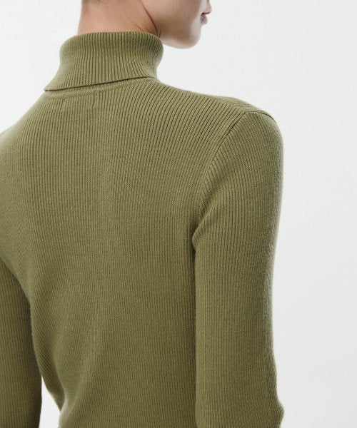 MUSINSA STANDARD WOMAN MUSINSA STANDARD WOMAN Women's Ribbed Slim Turtleneck Knit Light Moss