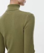 MUSINSA STANDARD WOMAN MUSINSA STANDARD WOMAN Women's Ribbed Slim Turtleneck Knit Light Moss