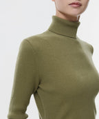 MUSINSA STANDARD WOMAN MUSINSA STANDARD WOMAN Women's Ribbed Slim Turtleneck Knit Light Moss