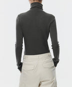 MUSINSA STANDARD WOMAN MUSINSA STANDARD WOMAN T-Shirt Slim Turtle Neck Dark Gray