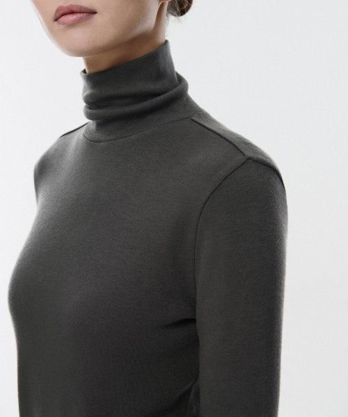MUSINSA STANDARD WOMAN MUSINSA STANDARD WOMAN T-Shirt Slim Turtle Neck Dark Gray