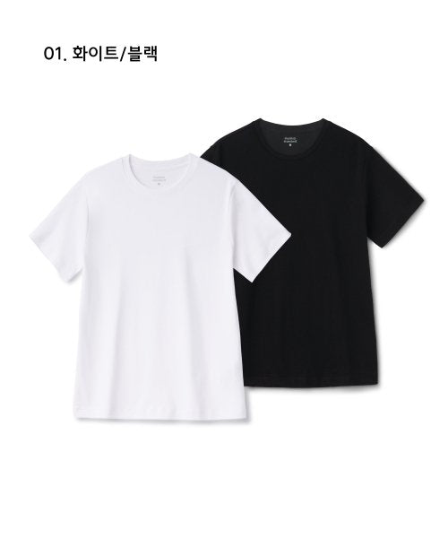 MUSINSA STANDARD WOMAN MUSINSA STANDARD WOMAN Women's Relaxed Fit Crew Neck T-Shirt 2 Pack