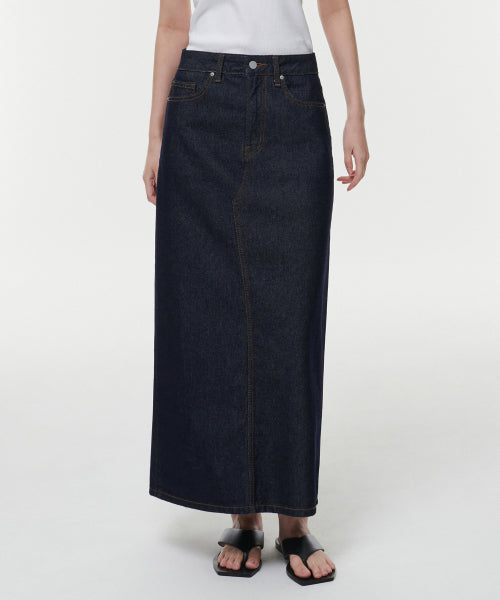 MUSINSA STANDARD WOMAN MUSINSA STANDARD WOMAN Denim Maxi Skirt Deep Indigo