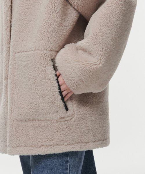 MUSINSA STANDARD WOMAN MUSINSA STANDARD WOMAN Women's Reversible Synthetic Leather Shearling Half Coat [Black]