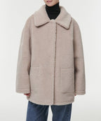 MUSINSA STANDARD WOMAN MUSINSA STANDARD WOMAN Women's Reversible Synthetic Leather Shearling Half Coat [Black]