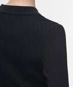 MUSINSA STANDARD WOMAN MUSINSA STANDARD WOMAN Women's Ribbed Slim Collared Cardigan (Black)