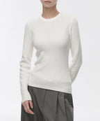 MUSINSA STANDARD WOMAN MUSINSA STANDARD WOMAN Women's Ribbed Slim Crew Neck Knit [Ivory]