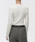 MUSINSA STANDARD WOMAN MUSINSA STANDARD WOMAN Women's Ribbed Slim Crew Neck Knit [Ivory]