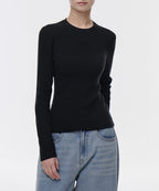MUSINSA STANDARD WOMAN MUSINSA STANDARD WOMAN Women's Ribbed Slim Crew Neck Knit [Black]