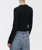 MUSINSA STANDARD WOMAN MUSINSA STANDARD WOMAN Women's Ribbed Slim Crew Neck Knit [Black]