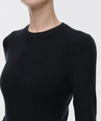 MUSINSA STANDARD WOMAN MUSINSA STANDARD WOMAN Women's Ribbed Slim Crew Neck Knit [Black]