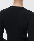 MUSINSA STANDARD WOMAN MUSINSA STANDARD WOMAN Women's Ribbed Slim Crew Neck Knit [Black]