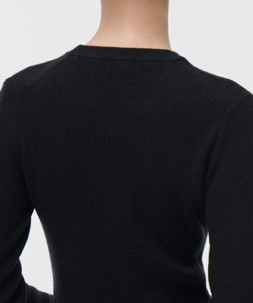 MUSINSA STANDARD WOMAN MUSINSA STANDARD WOMAN Women's Ribbed Slim Crew Neck Knit [Black]