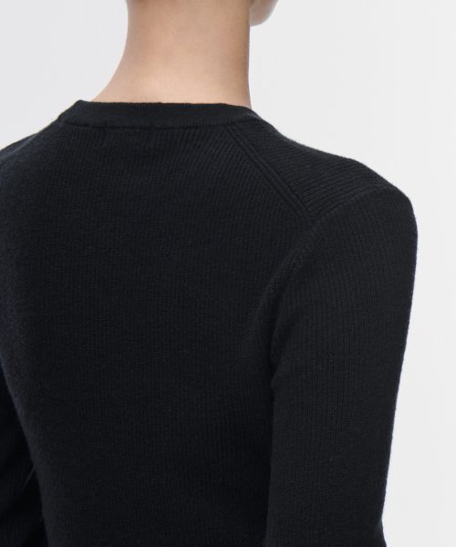 MUSINSA STANDARD WOMAN MUSINSA STANDARD WOMAN Women's Ribbed Slim Crew Neck Knit [Black]