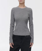 MUSINSA STANDARD WOMAN MUSINSA STANDARD WOMAN Women's Ribbed Slim Crew Neck Knit Medium Gray