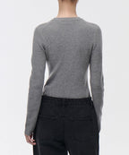 MUSINSA STANDARD WOMAN MUSINSA STANDARD WOMAN Women's Ribbed Slim Crew Neck Knit Medium Gray