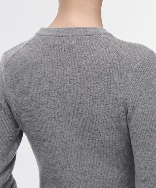 MUSINSA STANDARD WOMAN MUSINSA STANDARD WOMAN Women's Ribbed Slim Crew Neck Knit Medium Gray