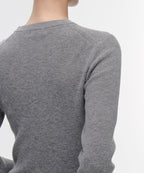 MUSINSA STANDARD WOMAN MUSINSA STANDARD WOMAN Women's Ribbed Slim Crew Neck Knit Medium Gray