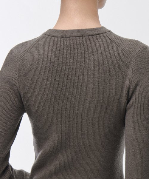 MUSINSA STANDARD WOMAN MUSINSA STANDARD WOMAN Women's Ribbed Slim Crew Neck Knit [Taupe]