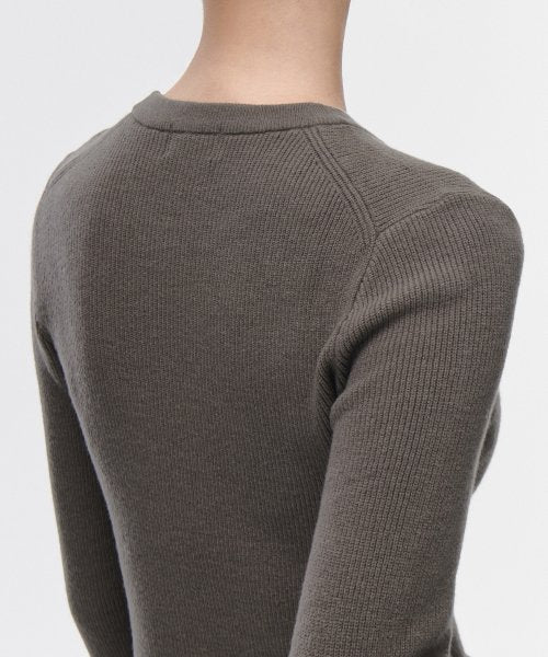 MUSINSA STANDARD WOMAN MUSINSA STANDARD WOMAN Women's Ribbed Slim Crew Neck Knit [Taupe]
