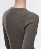 MUSINSA STANDARD WOMAN MUSINSA STANDARD WOMAN Women's Ribbed Slim Crew Neck Knit [Taupe]