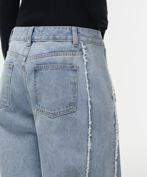 MUSINSA STANDARD WOMAN MUSINSA STANDARD WOMAN Women's Frey Side Wide Denim Pants [Light Indigo]