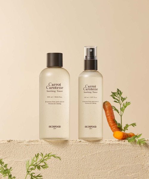SKINFOOD [Special Set] Carrot Soothing Toner 300ml+150ml Mist Type (+Buy 2 Pads*1 Free)