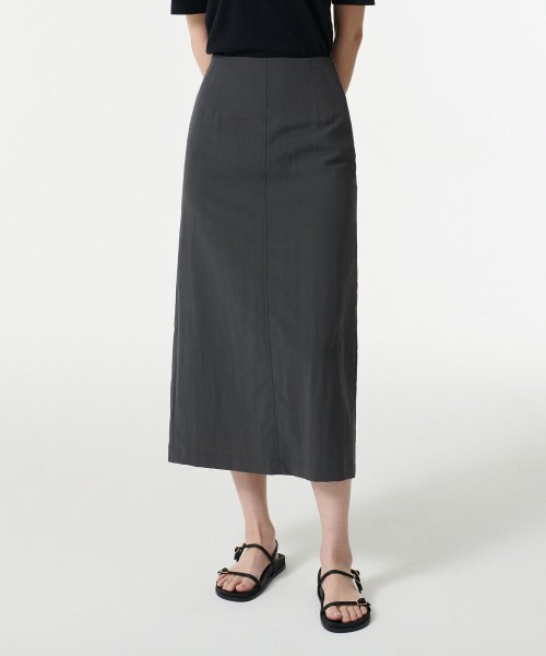 MUSINSA STANDARD WOMAN MUSINSA STANDARD WOMAN Women's Crinkle Long Skirt [Gray]