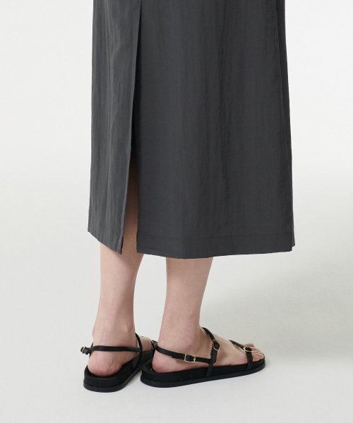 MUSINSA STANDARD WOMAN MUSINSA STANDARD WOMAN Women's Crinkle Long Skirt [Gray]