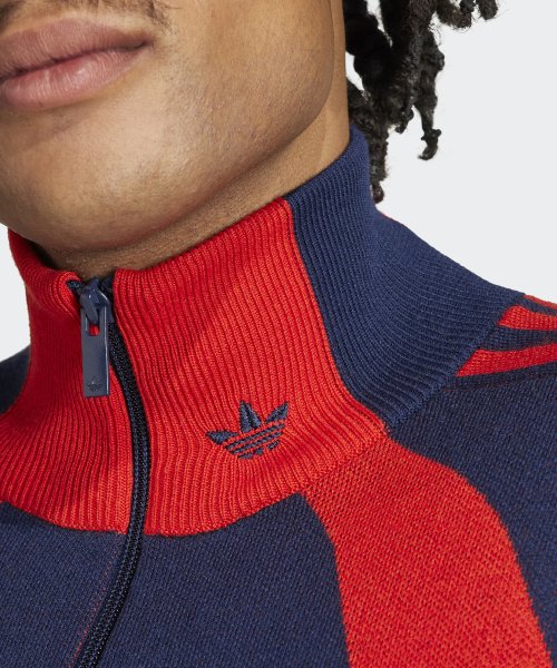 ADIDAS ADIDAS Quarter Zipper Jumper - Navy:Red