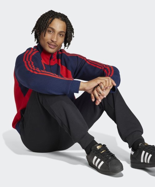 ADIDAS ADIDAS Quarter Zipper Jumper - Navy:Red